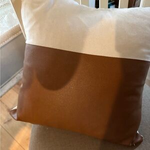 Brown and White Throw Pillow